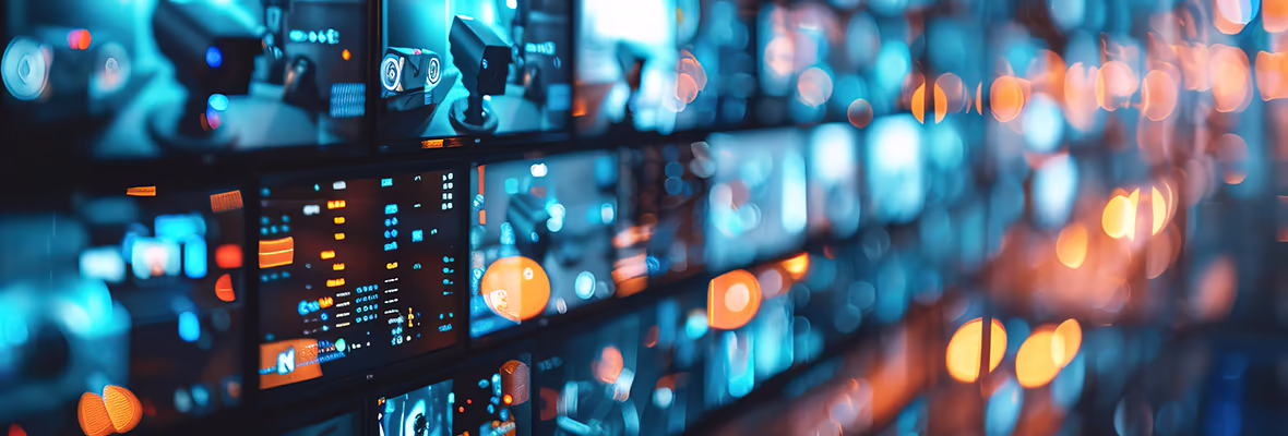 Videoüberwachungssystem mit Sicherheitskameras und KI-gestützter Analyse zur Risikoerkennung